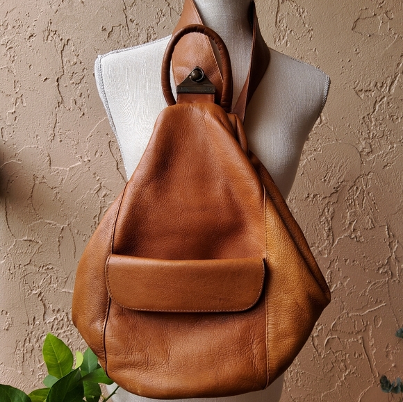 Gabor Handbags - Gabor Genuine Leather Brown Crossbody/Backpack